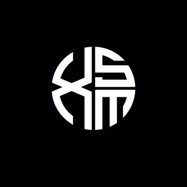 XSM logosu XSM simgesi XSM monogram XSM harf minimalist daire düz modern soyut logo tasarımı