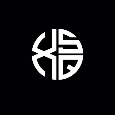 XSQ logosu XSQ simgesi XSQ monogram XSQ harfi minimalist daire düz modern soyut logo tasarımı