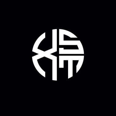 XST logosu XST monogram XST harf minimalist daire düz modern soyut logo tasarımı