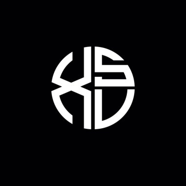 XSV logosu XSV simgesi XSV monogram XSV harf minimalist daire düz modern soyut logo tasarımı