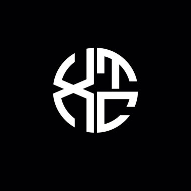 XTC logosu XTC simgesi XTC monogram XTC harf minimalist daire düz modern soyut logo tasarımı