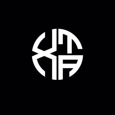 XTA logosu XTA monogramı XTA harfi minimalist daire düz modern soyut logo tasarımı