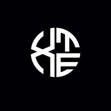 XTE logosu XTE simgesi XTE monogramı XTE harfi minimalist Çember düz modern soyut logo tasarımı