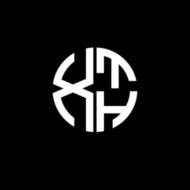 XTH logo XTH simgesi XTH monogram XTH harf minimalist daire düz modern soyut logo tasarımı