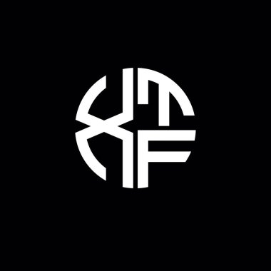 XTF logosu XTF monogramı XTF harfi minimalist daire düz modern logo tasarımı