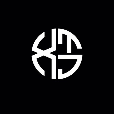 XTJ logosu XTJ simgesi XTJ monogram XTJ harf minimalist daire düz modern logo tasarımı