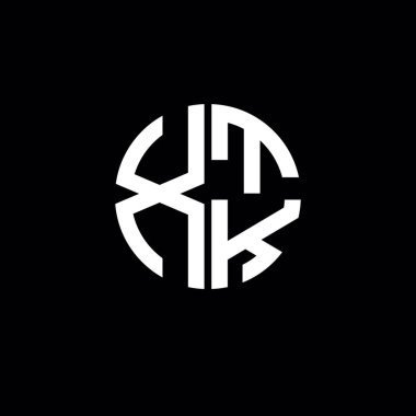 XTK logosu XTK simgesi XTK monogramı XTK harfi minimalist daire düz modern soyut logo tasarımı