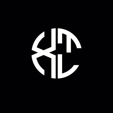 XTL logosu XTL simgesi XTL monogram XTL harf minimalist daire düz modern logo tasarımı