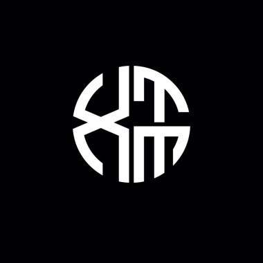XTM logosu XTM simgesi XTM monogram XTM harf minimalist daire düz modern soyut logo tasarımı