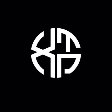 XTP logosu XTP simgesi XTP monogram XTP harfi minimalist daire düz modern soyut logo tasarımı