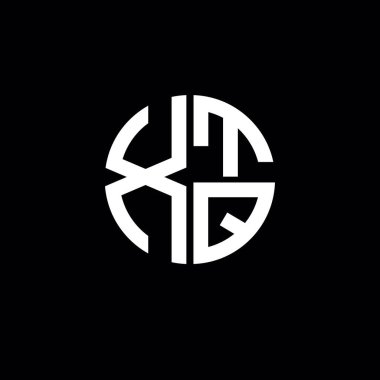 XTQ logosu XTQ simgesi XTQ monogram XTQ harfi minimalist daire düz modern soyut logo tasarımı