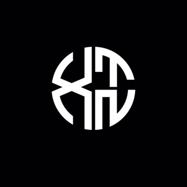 XTN logosu XTN simgesi XTN monogram XTN harf minimalist daire düz modern soyut logo tasarımı