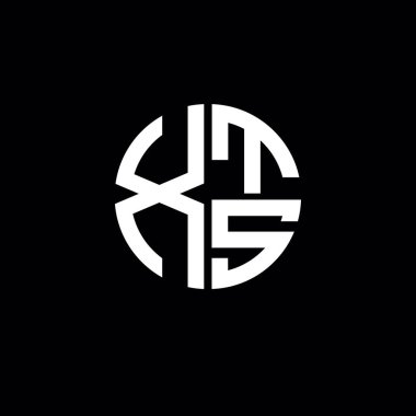 XTS logo XTS simgesi XTS monogram XTS harf minimalist daire düz modern soyut logo tasarımı