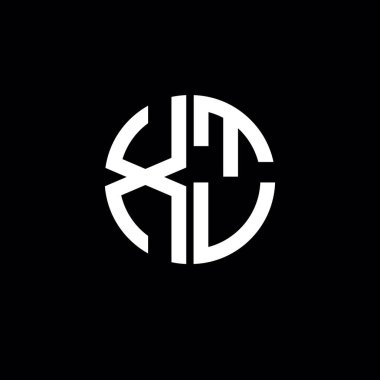 XTV simgesi XTV monogramı XTV harfi minimalist daire düz modern soyut logo tasarımı