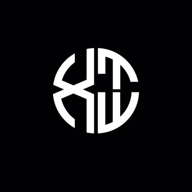 XTW logosu XTW simgesi XTW monogram XTW harf minimalist daire düz modern logo tasarımı