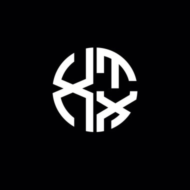 XTX logosu XTX simgesi XTX monogram XTX harf minimalist daire düz modern soyut logo tasarımı
