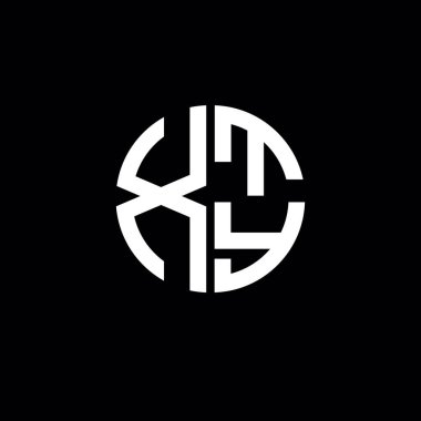 XTY logosu XTY monogramı XTY harfi minimalist daire düz modern soyut logo tasarımı