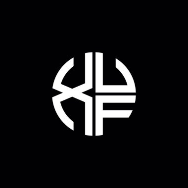 XUF logosu XUF monogramı XUF harfi minimalist daire düz modern logo tasarımı