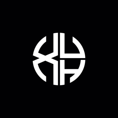 XUH logosu XUH simgesi XUH harf minimalist daire düz modern soyut logo tasarımı