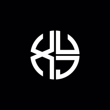 XUJ logosu XUJ simgesi XUJ monogramı XUJ harfi minimalist daire düz modern soyut logo tasarımı