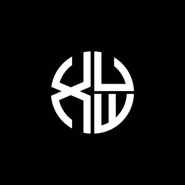 XUW logosu XUW simgesi XUW monogram XUW harf minimalist daire düz modern logo tasarımı