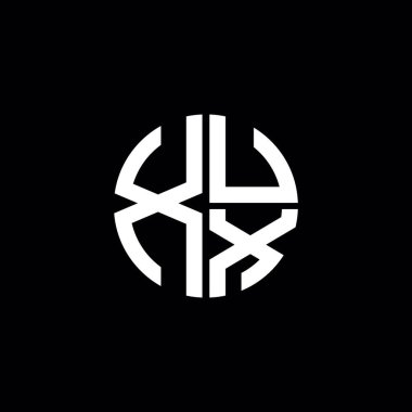 XUX logosu XUX simgesi XUX monogram XUX harf minimalist daire düz modern soyut logo tasarımı