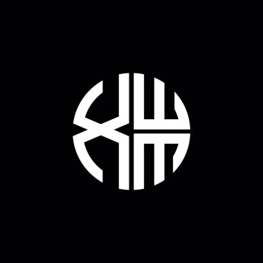 XWM logosu XWM simgesi XWM monogram XWM harfi minimalist daire düz modern soyut logo tasarımı