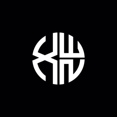 XWN logo XWN simgesi XWN monogram XWN harf minimalist daire düz modern soyut logo tasarımı