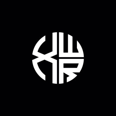XWR logosu XWR monogramı XWR harfi minimalist daire düz modern soyut logo tasarımı