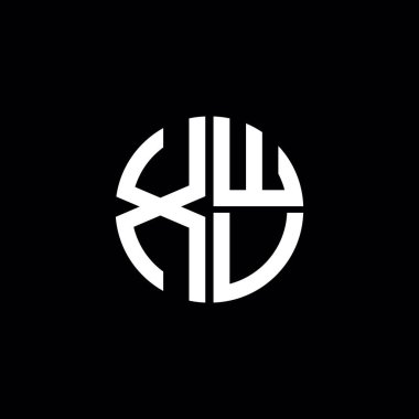 XWV logosu XWV simgesi XWV monogram XWV harf minimalist daire düz modern soyut logo tasarımı