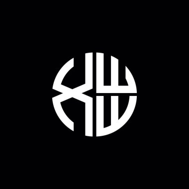 XWW logosu XWW ikonu XWW monogram XWW harf minimalist daire düz modern soyut logo tasarımı