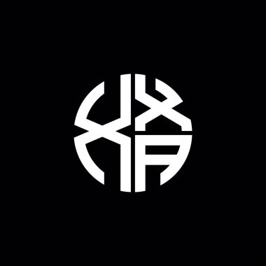 XXA logosu XXA simgesi XXA harfi XXA minimalist daire düz modern soyut logo tasarımı