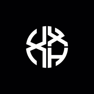 XXH logosu XXH simgesi XXH monogram XXH harf minimalist daire düz modern soyut logo tasarımı