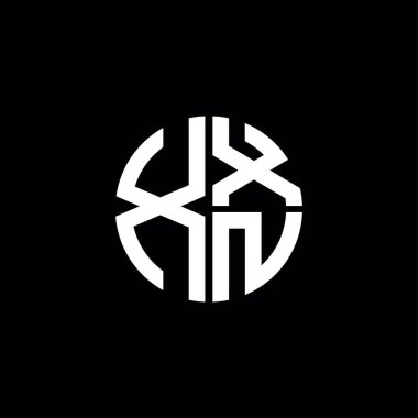 XXN logosu XXN simgesi XXN harfli minimalist daire düz modern soyut logo tasarımı