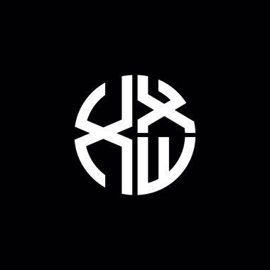 XXW logosu XXW monogram XXW harf minimalist daire düz modern logo tasarımı