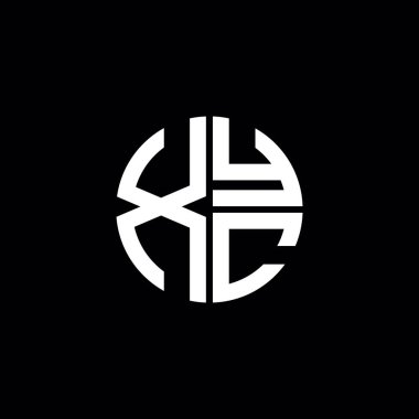 XYC logosu XYC simgesi XYC harf XYC minimalist daire düz modern soyut logo tasarımı
