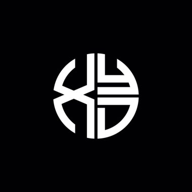 XYD logosu XYD simgesi XYD monogram XYD harf minimalist daire düz modern logo tasarımı