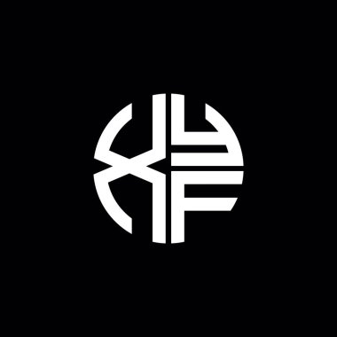 XYF logosu XYF monogramı XYF harfi minimalist daire düz modern logo tasarımı