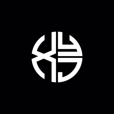 XYJ logosu XYJ simgesi XYJ monogram XYJ harf minimalist daire düz modern logo tasarımı