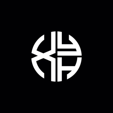 XYH logosu XYH simgesi XYH monogram XYH harf minimalist daire düz modern soyut logo tasarımı
