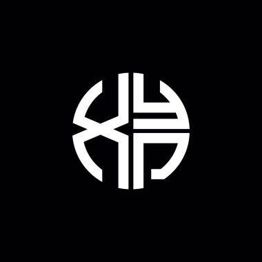 XYP logosu XYP simgesi XYP monogram XYP harfi minimalist daire düz modern soyut logo tasarımı