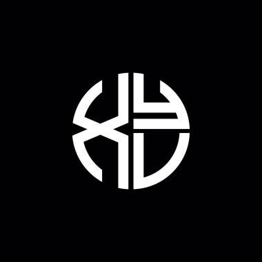 XYV logosu XYV simgesi XYV monogram XYV harf minimalist daire düz modern logo tasarımı