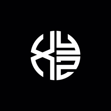 XYZ logosu XYZ simgesi XYZ harfi XYZ harfi minimalist daire düz modern soyut logo tasarımı
