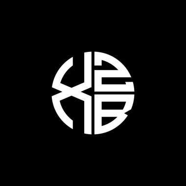 XZB logosu XZB simgesi XZB monogram XZB harfi minimalist daire düz modern soyut logo tasarımı
