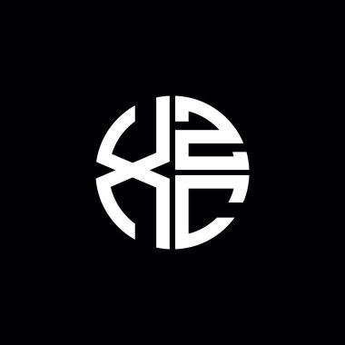 XZC logosu XZC simgesi XZC harfi XZC harfi minimalist daire düz modern soyut logo tasarımı