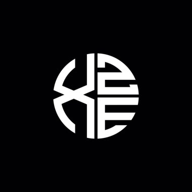 XZE logosu XZE simgesi XZE monogram XZE harf minimalist daire düz modern soyut logo tasarımı