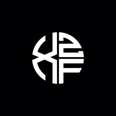 XZF logosu XZF monogramı XZF harfi minimalist daire düz modern soyut logo tasarımı
