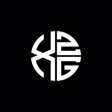 XZG logosu XZG simgesi XZG monogram XZG harfi minimalist daire düz modern soyut logo tasarımı
