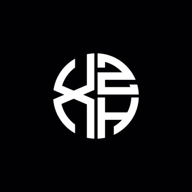 XZH logosu XZH simgesi XZH monogram XZH harf minimalist daire düz modern soyut logo tasarımı