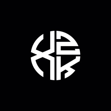 XZK logosu XZK simgesi XZK monogramı XZK harfi minimalist daire düz modern soyut logo tasarımı